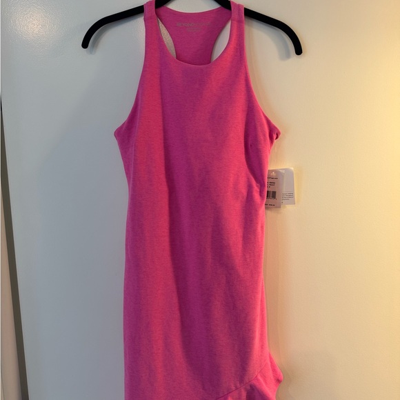 Beyond Yoga Pink Ruffled Up High-Neck Racerback Dress - Picture 1 of 5